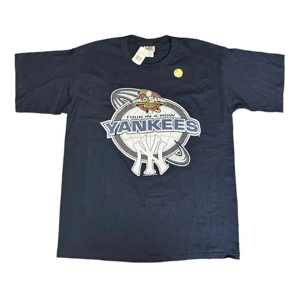 Vintage NY Yankees 2001 World Series Champions Navy T-Shirt Size L - Picture 8 of 8